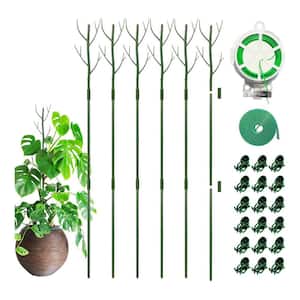 43 in. Monstera Plant Support Stakes Trellis with Orchid Clip, Twist Ties and Plant Strap for Climbing Plants (6-Pack）