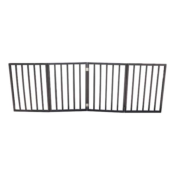 22 in. W x 18 in. H Pet Gate, Dog Gate for Doorways, Stairs, Freestanding, Folding Wood Garden Fence, Brown