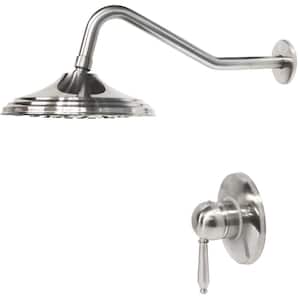 DISK Single Handle 1 -Spray Shower Faucet 2.5 GPM with Adjustable Head and Included Valve in. Brushed Nickel