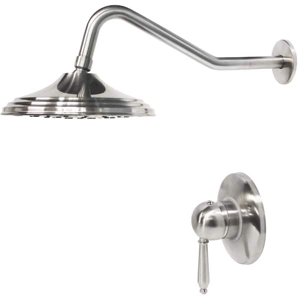 Novatto DISK Single Handle 1 -Spray Shower Faucet 2.5 GPM with Adjustable Head and Included Valve in. Brushed Nickel