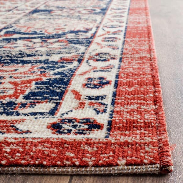 SAFAVIEH Artisan Rust/Navy 8 ft. x 10 ft. Border Area Rug ATN328R