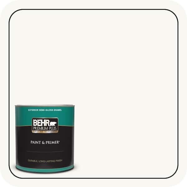 BEHR PREMIUM PLUS 1 qt. #PPU18-06 Ultra Pure White Semi-Gloss Enamel Exterior Paint & Primer