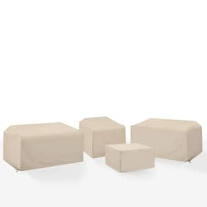 4-Pieces Tan Outdoor Sectional Furniture Cover Set