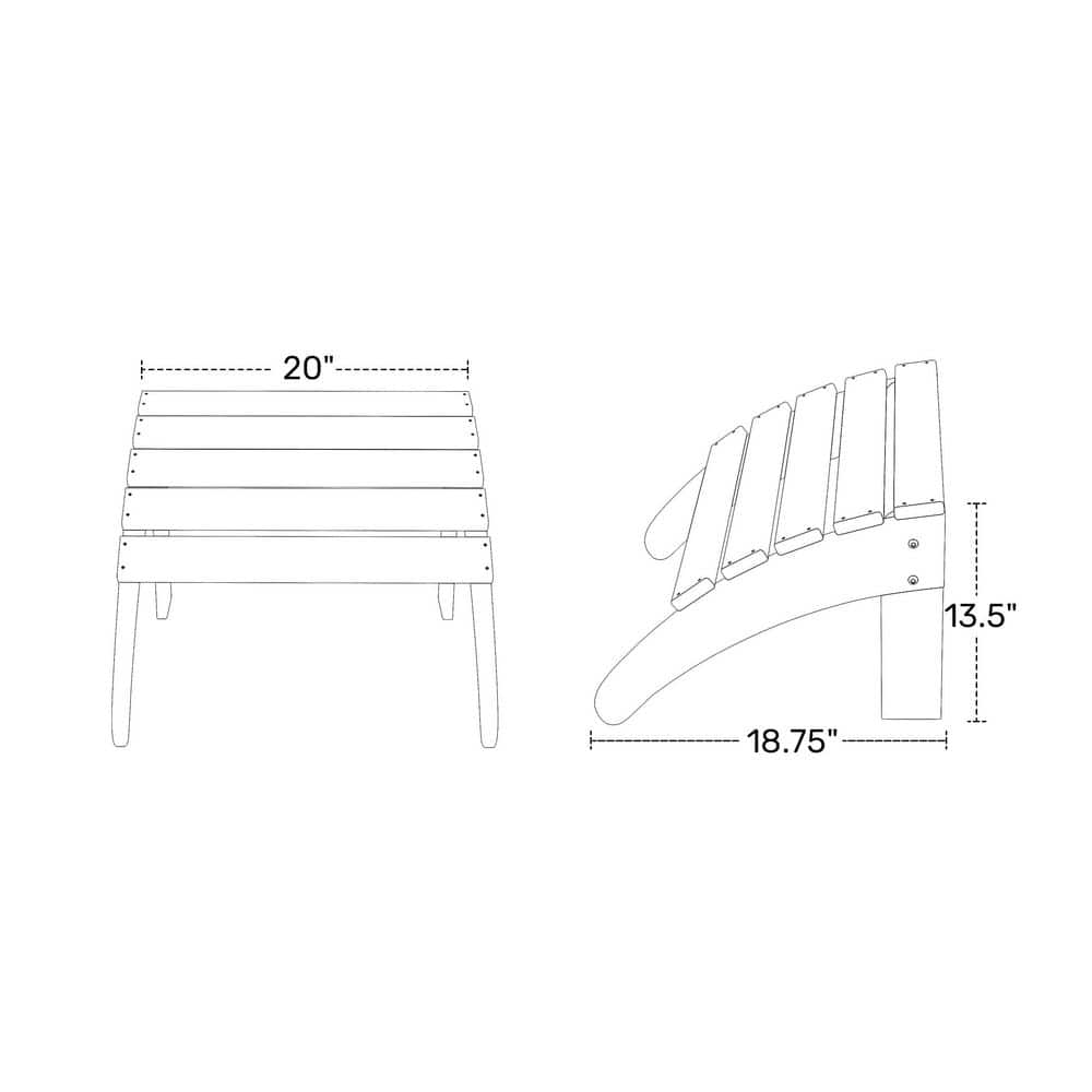 Dark Brown HDPE Foldable Outdoor Patio Ottoman