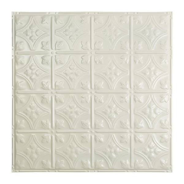 Great Lakes Tin Hamilton 2 ft. x 2 ft. Nail Up Tin Ceiling Tile in Antique White