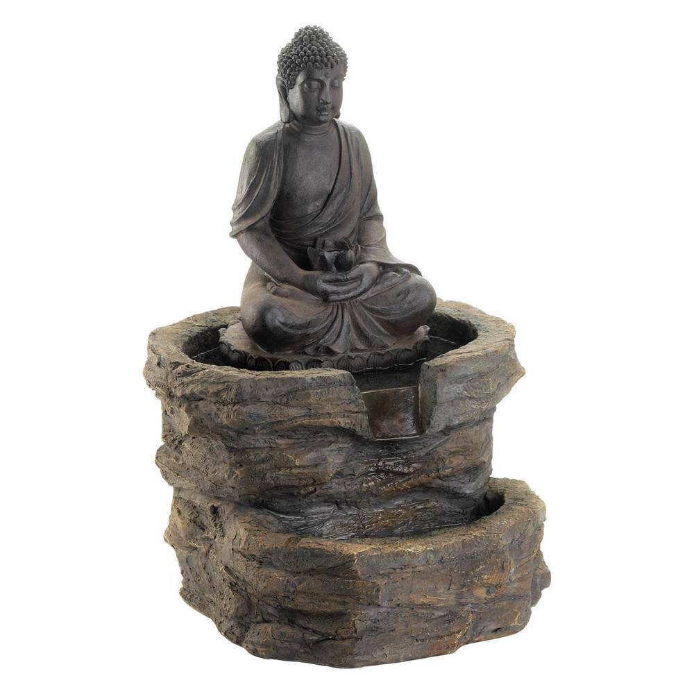 Zingz & Thingz 21.12 in. x 20.12 in. x 29.37 in. Zen Buddha Fountain (Incl  pump) 4506048V - The Home Depot