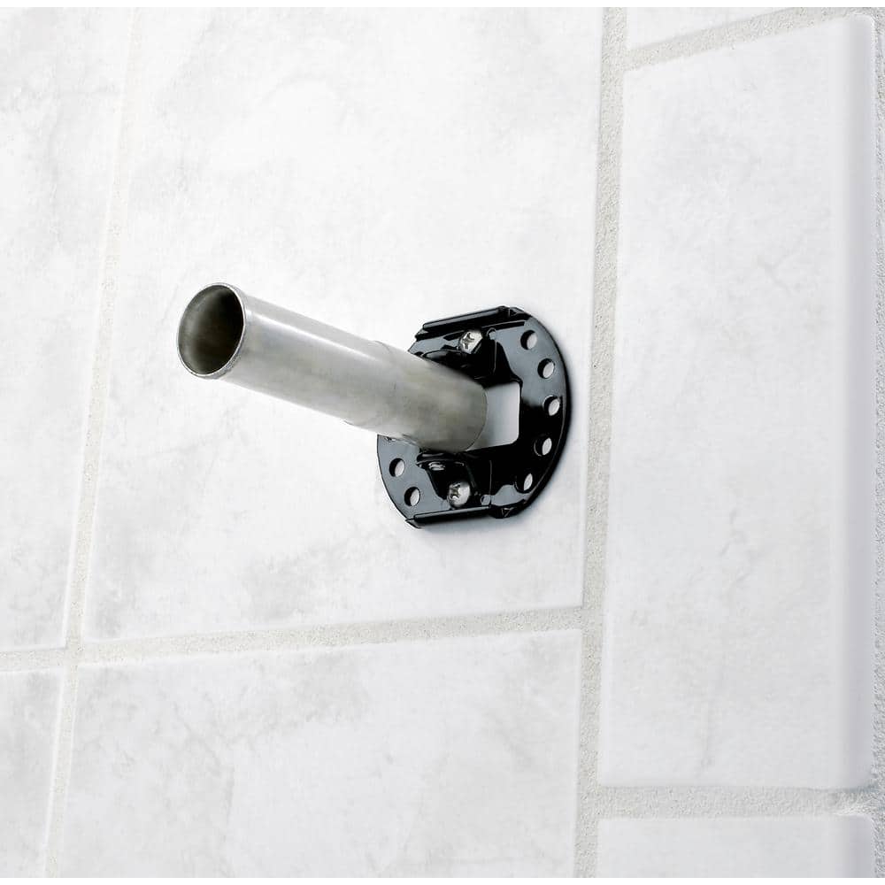 60-Inch Chrome Curved Wall Mounted Shower Curtain Rod