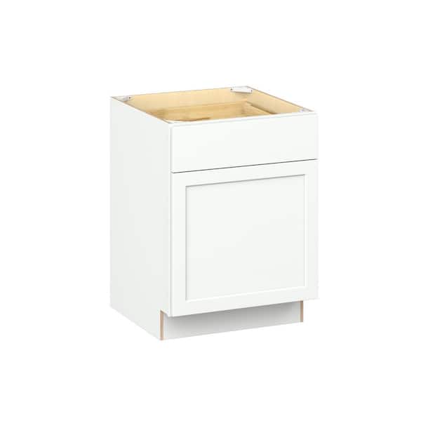 Emerson Pure White ADA Base with Left door Ready to Assemble Kitchen Cabinet (24 in. W x 32.5 in. H x 24 in. D)
