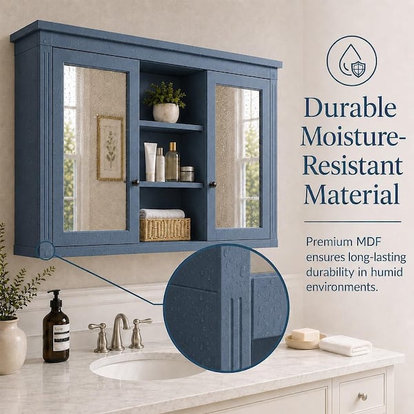 niveal Opal 55 in. W x 28.7 in. H Rectangular MDF Surface Mount