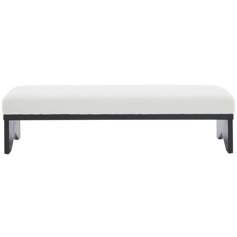 Sharyn Ivory/Black Entryway Bench 62.4 in.