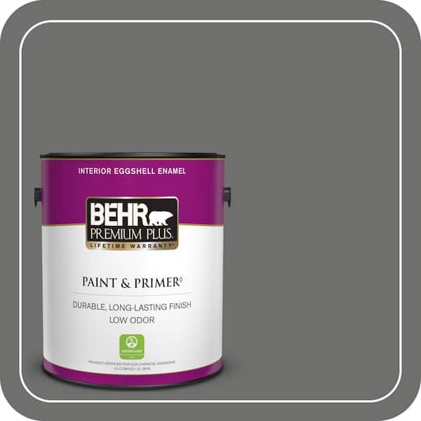 BEHR PREMIUM PLUS 1 gal. Home Decorators Collection #HDC-AC-17A Welded Iron Eggshell Enamel Low Odor Interior Paint & Primer