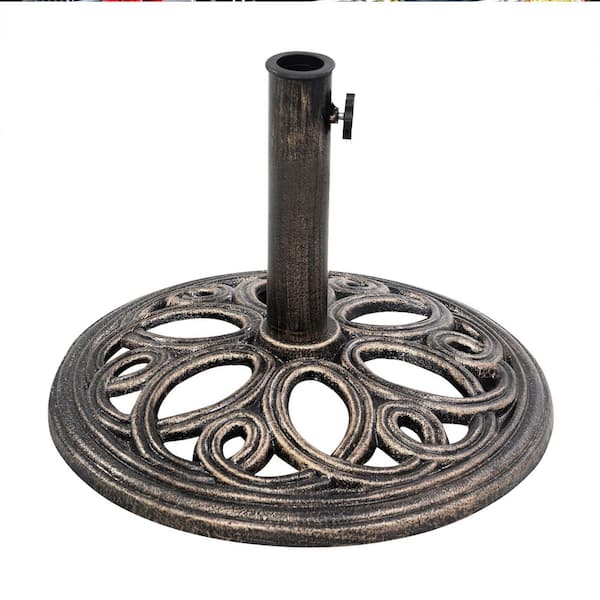 SUNRINX 23 lb 18 in. Round Patio Market  Umbrella Patio Umbrella Base Stand in Bronze