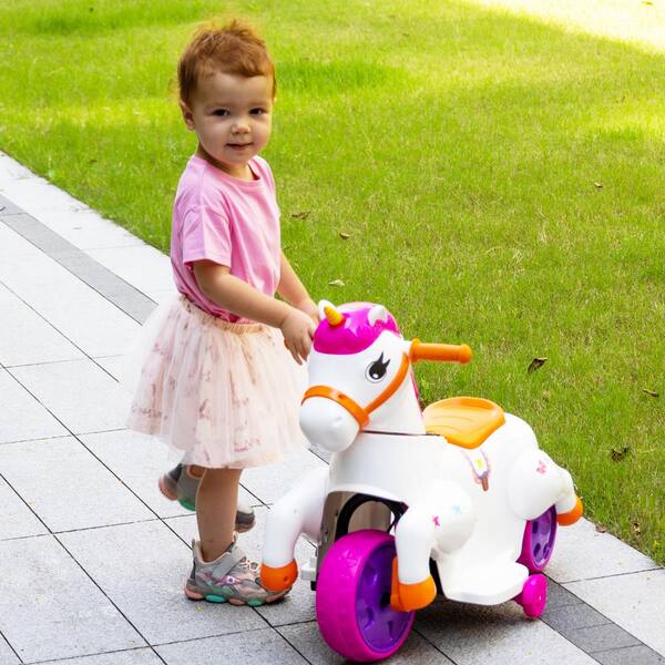 thumbnail image 2 of Pink Unicorn Ride-On Toy - Foot To Floor Walker For Toddlers 12+ Months With Sounds 2 of 11