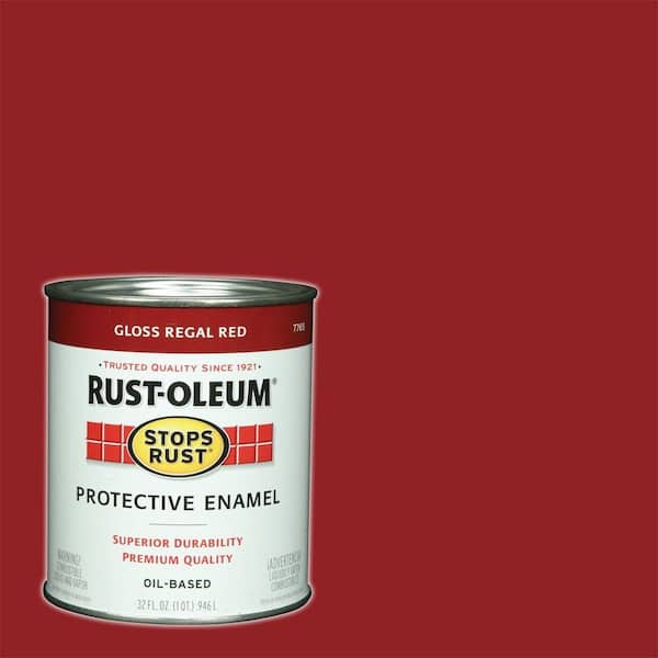 Rust-Oleum Stops Rust 1 qt. Protective Enamel Gloss Regal Red Interior/Exterior Paint (2-Pack)