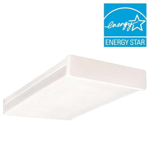 NICOR 4 ft. White Fluorescent Wraparound Ceiling Fixture with Clear Prismatic Lens NICOR 4 ft. White Fluorescent Wraparound Ceiling Fixture with Clear Prismatic Lens