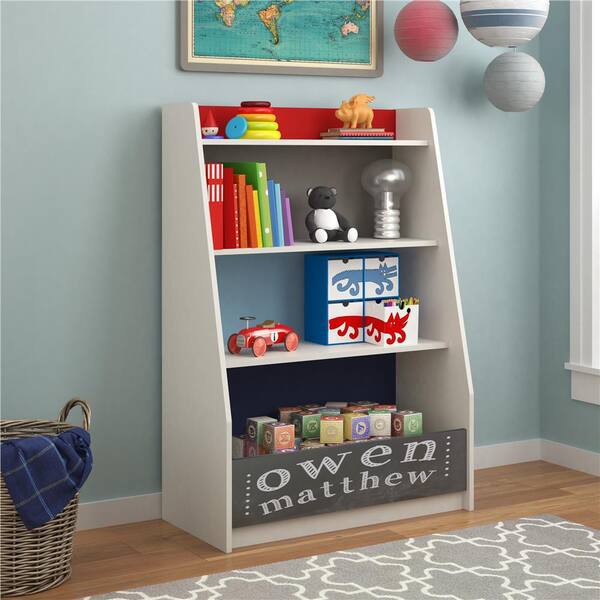 Ameriwood Kaleidoscope Grey/Blue/Red Storage Kids Bookcase
