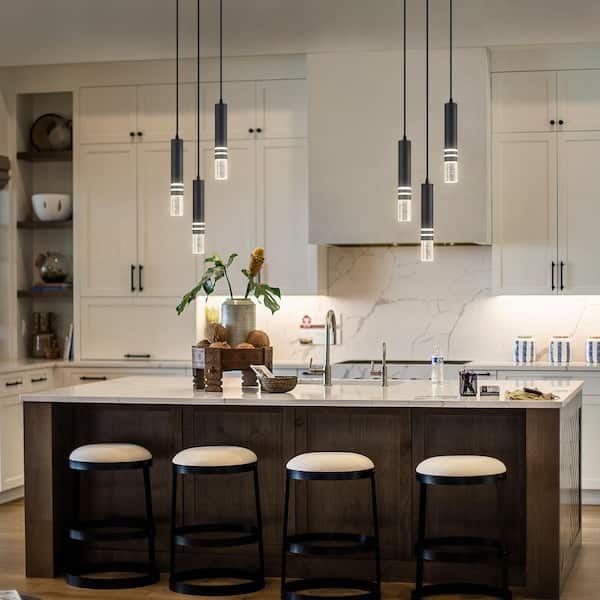 Home Lighting 18W 3-Light Black Modern Crystal Integrated LED Pendant Light Over Sink for Kitchen Island(JP-3125)