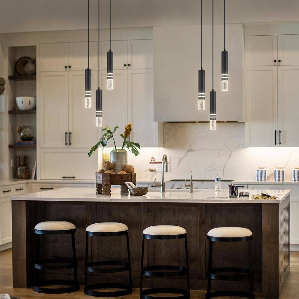 Home Lighting 18W 3-Light Black Modern Crystal Integrated LED Pendant Light Over Sink for Kitchen Island(JP-3125) price history on PriceWatchPro