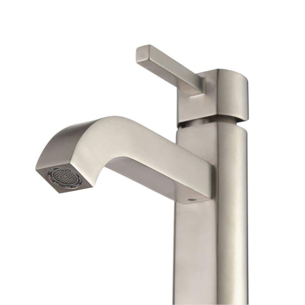 Satin Nickel Modern Single Hole Vessel Faucet