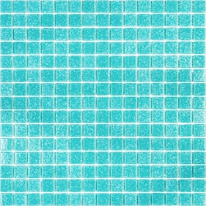 Dune Glossy Neon Aqua Green 12 in. x 12 in. Glass Mosaic Wall and Floor Tile (20 sq. ft./case) (20-pack)