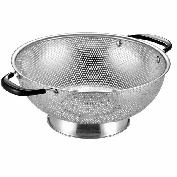 18/8 Stainless Steel Colander with Riveted and Heat Resistant Handles, Easy Grip Micro-Perforated 5 qt. Colander