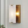 Nathan James Ezra 6 in. W 1-Light Vintaged Brass Wall Sconce with ...