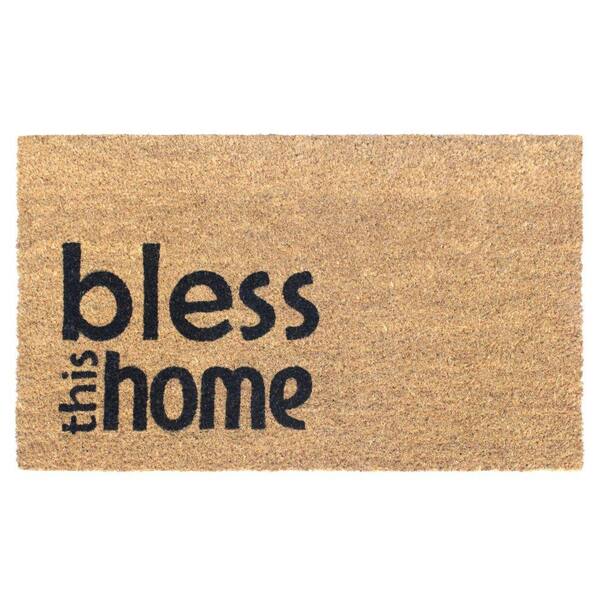 MSI Black Home Sweet Home 18 in. x 30 in. Coir Door Mat