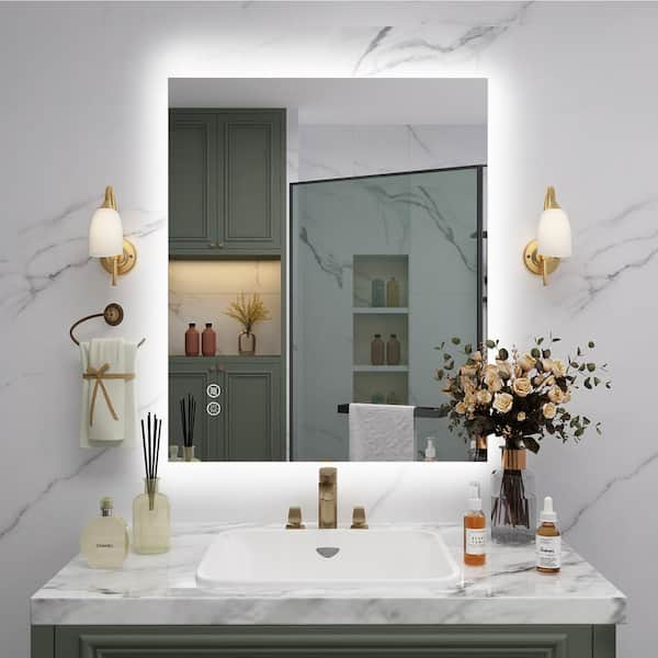 30 in. W x 36 in. H Rectangular Frameless Super Bright Backlited LED Anti-Fog Tempered Glass Wall Bathroom Vanity Mirror