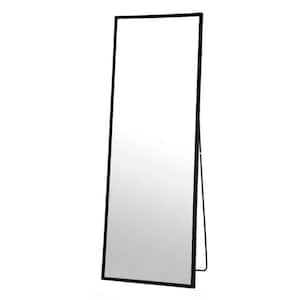 59 in. x 19.7 in. Modern Rectangle Framed Full Length Floor Mirror with Black Aluminum Alloy Frame