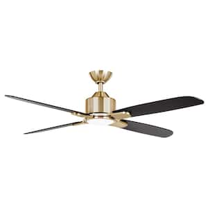 Chelia 56 in. Indoor Gold LED Ceiling Fan with Reversible Blades and Color Changing Technology