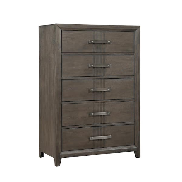 NEW CLASSIC HOME FURNISHINGS New Classic Furniture Landon Walnut 5-Drawer 35 in. Chest of Drawers