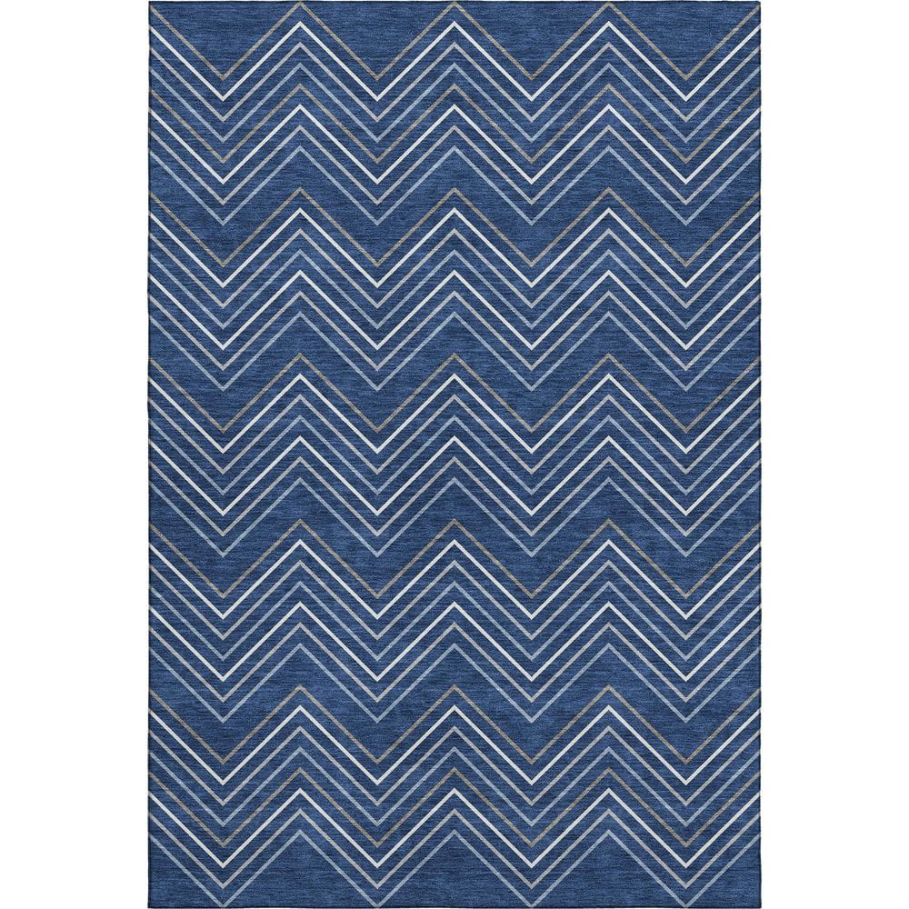 Mayfield Premium Machine Washable Abstract AMF2391 Navy 8 ft. x 10 ft. Area Rug price history on PriceWatchPro