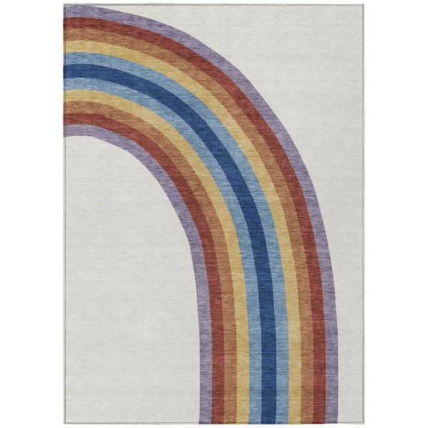 Chantille Machine Washable Indoor/Outdoor Abstract ACN3053 Ivory 9 ft. x 12 ft. Area Rug
