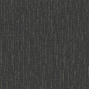 Sanburn Metallic Linen Black Non Pasted Non Woven Wallpaper Sample