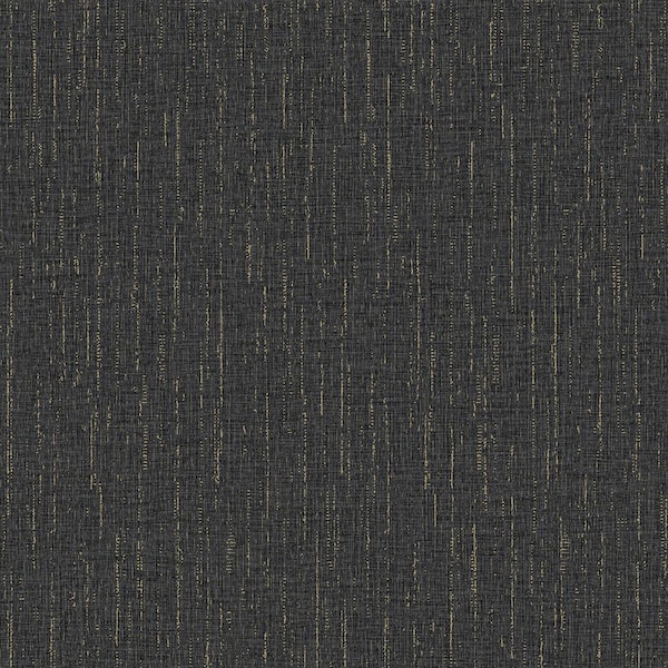 Advantage Sanburn Metallic Linen Black Non Pasted Non Woven Wallpaper Sample