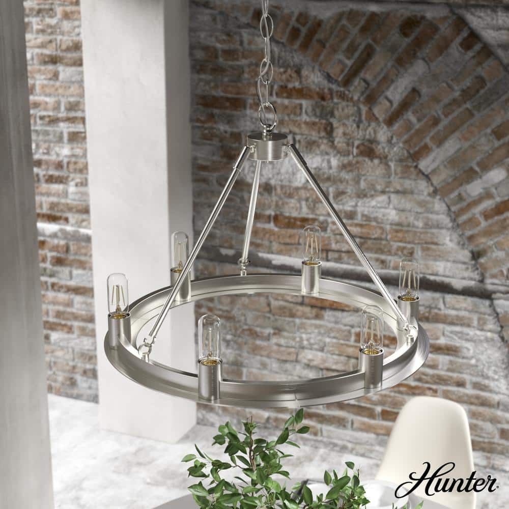 Brushed Nickel 24" Round Drum Chandelier