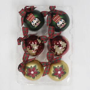 Hah 2.5 Red and Green with Trees Nutcracker and Poinsettia (6-Count)