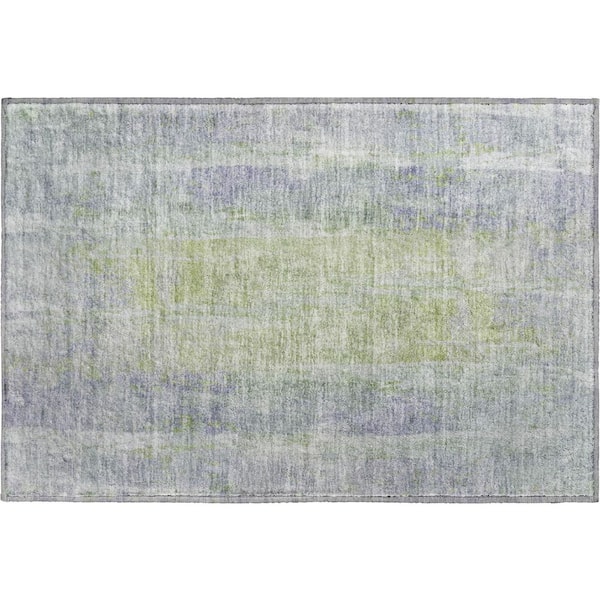Mayfield Premium Machine Washable Abstract AMF2309 Plum 2 ft. x 3 ft. Accent Rug