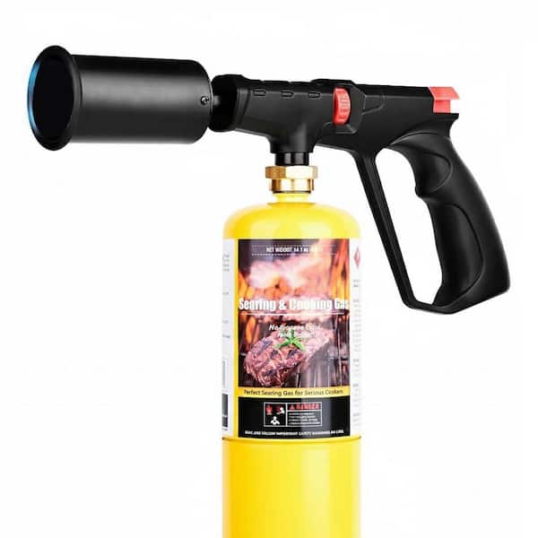 Propane Metal Black Cooking Torch Gun for Food Searing Sous Vide BBQ Grilling Campfire Starter Kitchen Blowtorch