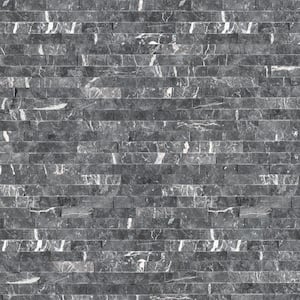 Marquina Nero Ledger Panel 6 in. x 24 in. Natural Marble Wall Tile (6 sq. ft./Case)