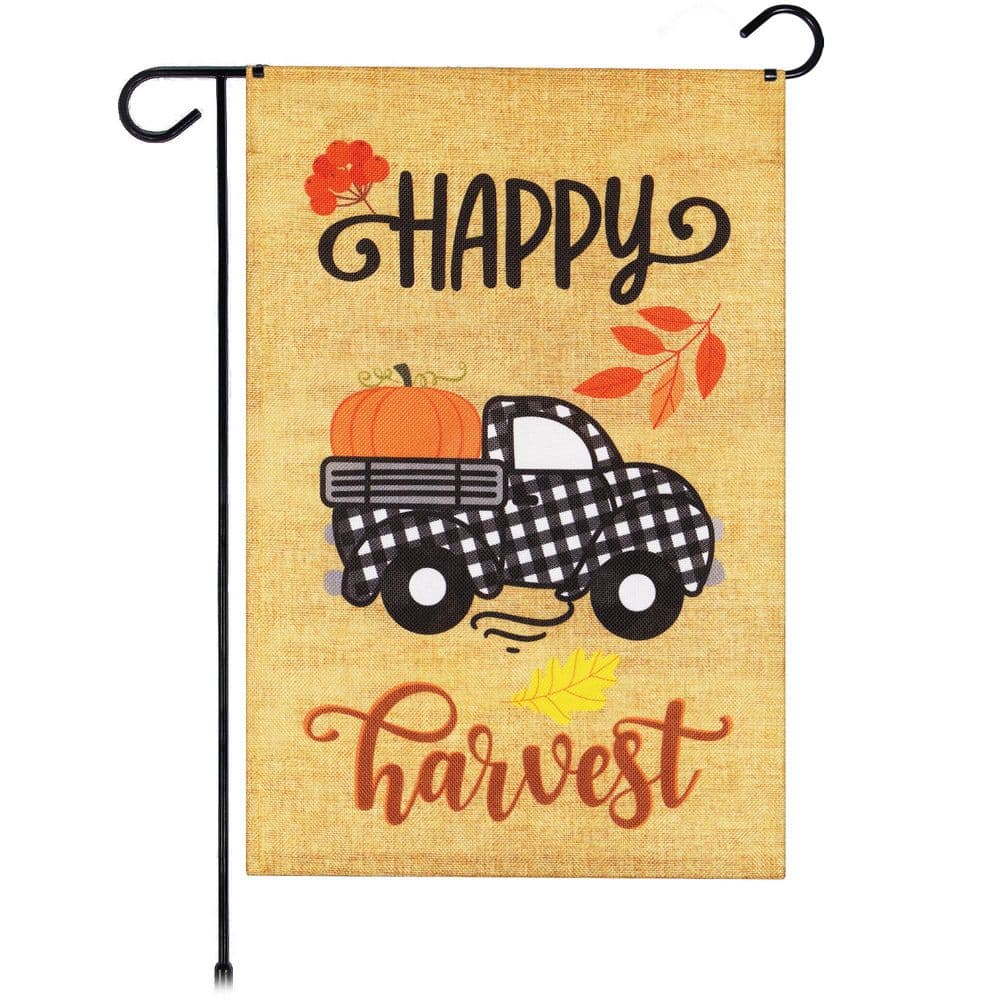 1 ft. x 1.5 ft. Burlap Happy Harvest Pumpkin in Truck Bed 2-Sided Printed price history on PriceWatchPro