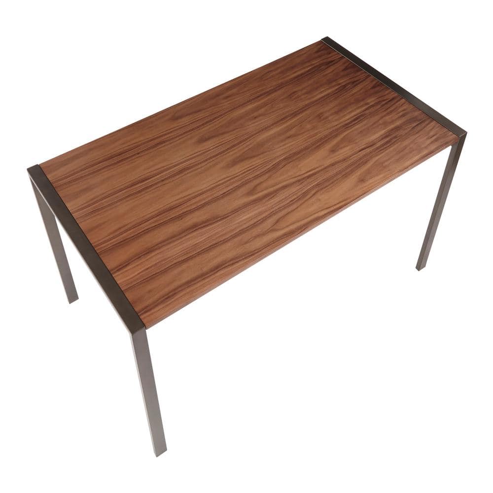 Industrial Black and Brown Rectangular Wood Dining Table