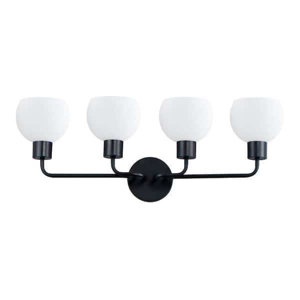 Maxim Lighting Coraline 29.5 in. 4-Light Black Bath Vanity Light