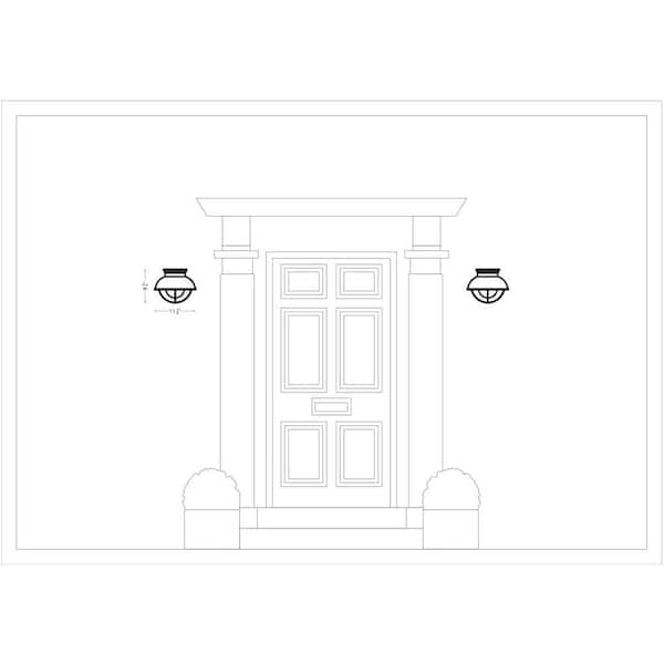 Generation Lighting - Sebring 1-Light Brushed Stainless Outdoor Flush Mount Light with Clear Seeded Glass Diffuser