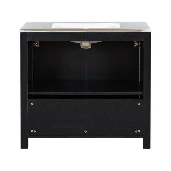 Virubi Vintage 36 in. W Freestanding Bath Vanity in Espresso with