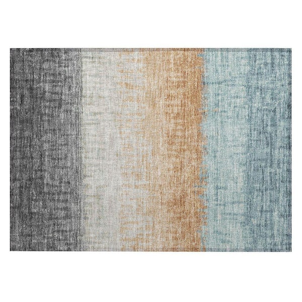 Chantille Machine Washable Indoor/Outdoor Abstract ACN2752 Graphite 2 ft. x 3 ft. Accent Rug