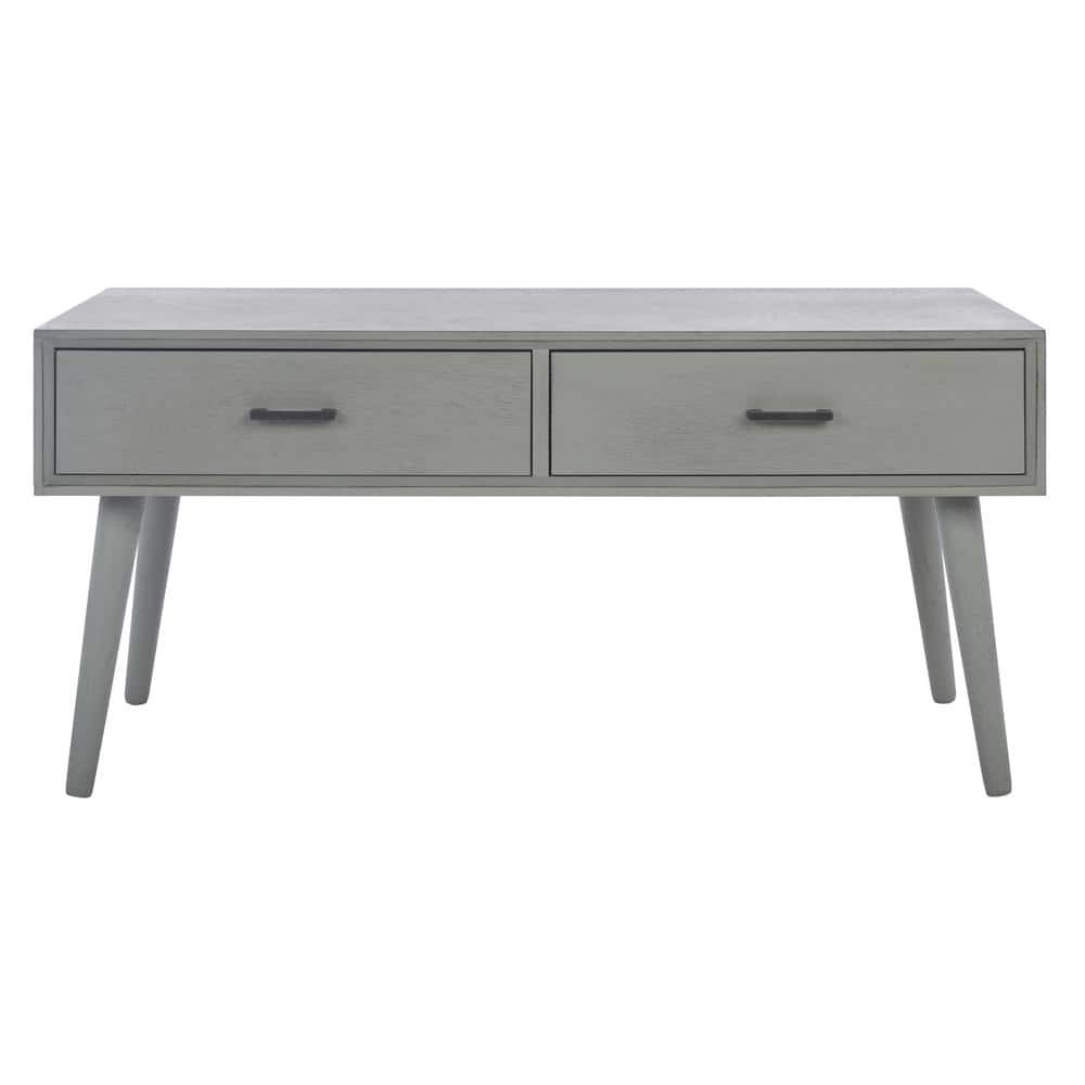 Belgian Farmhouse 42" Mid-Century Wood Coffee Table with Storage