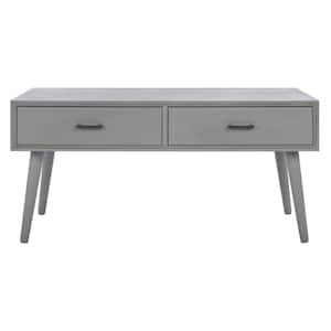 Mozart 37.75 in. Rustic Gray Wood Coffee Table with 2-Drawer