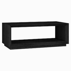 Tannen 47.5 in. Black Grain Rectangle MDF Top Coffee Table