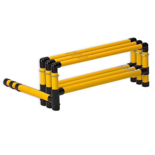 Prism Fitness Yellow Outdoor 12 in. to 18 in. Smart Adjustable-Height Workout Hurdles (Set of 3)